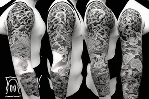 ancient warrior samurai tattoo idea