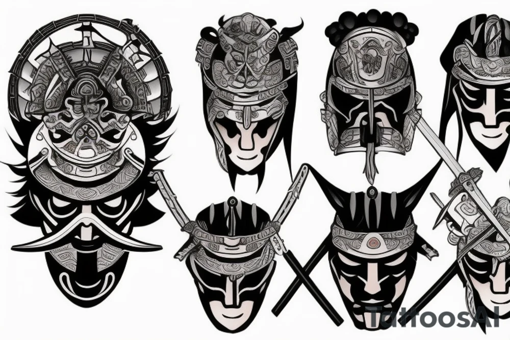 ancient warrior samurai tattoo idea