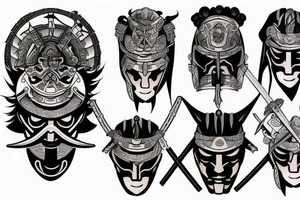 ancient warrior samurai tattoo idea