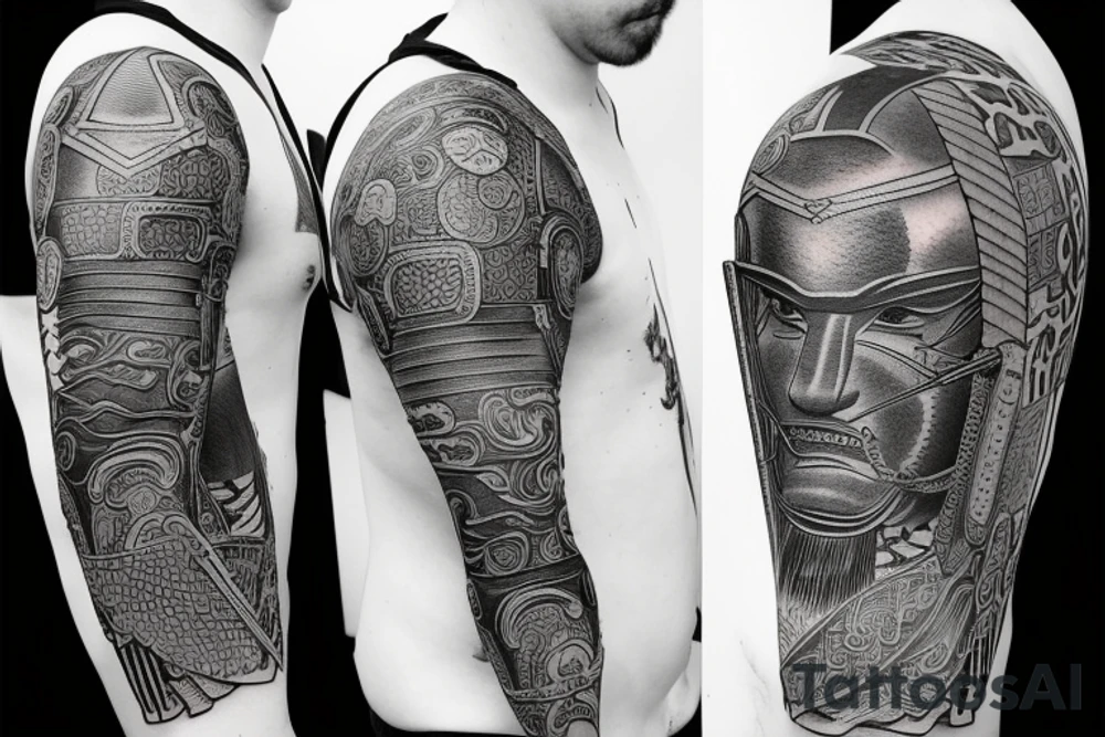 ancient warrior samurai tattoo idea