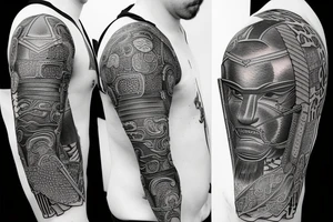 ancient warrior samurai tattoo idea