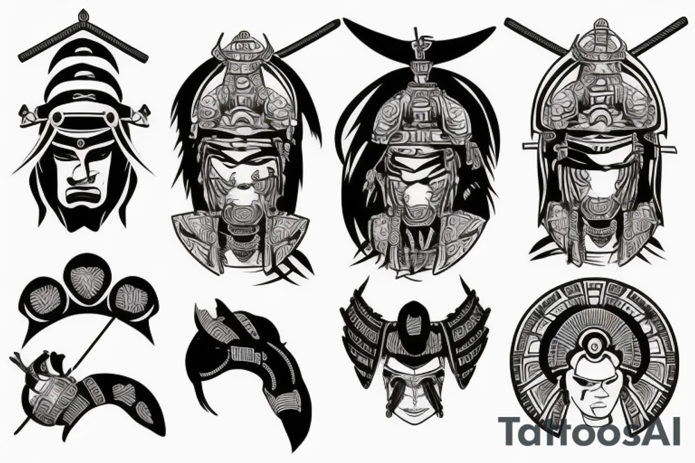 ancient warrior samurai tattoo idea