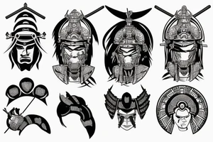 ancient warrior samurai tattoo idea