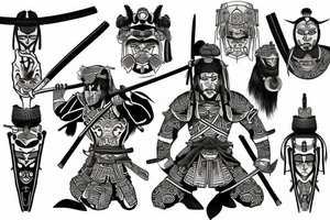 ancient warrior samurai tattoo idea
