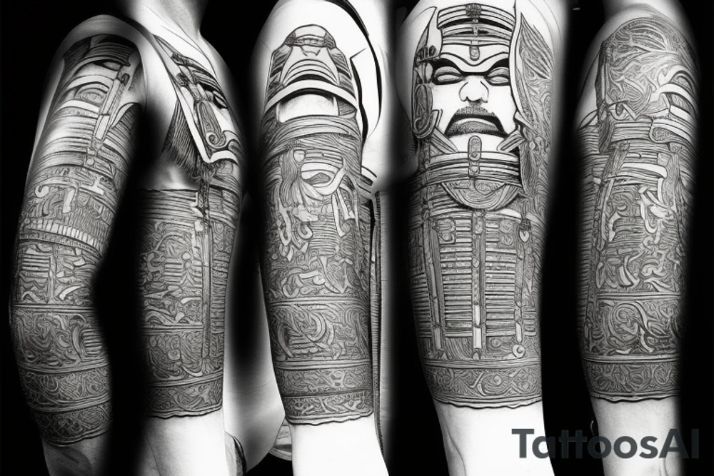 ancient warrior samurai tattoo idea