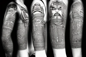 ancient warrior samurai tattoo idea