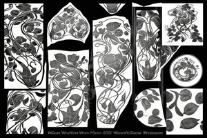 Poison ivy plant with swirls tattoo idea