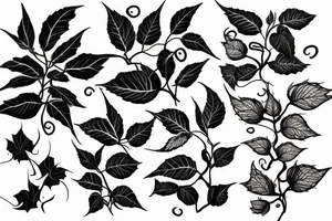Poison ivy plant with swirls tattoo idea