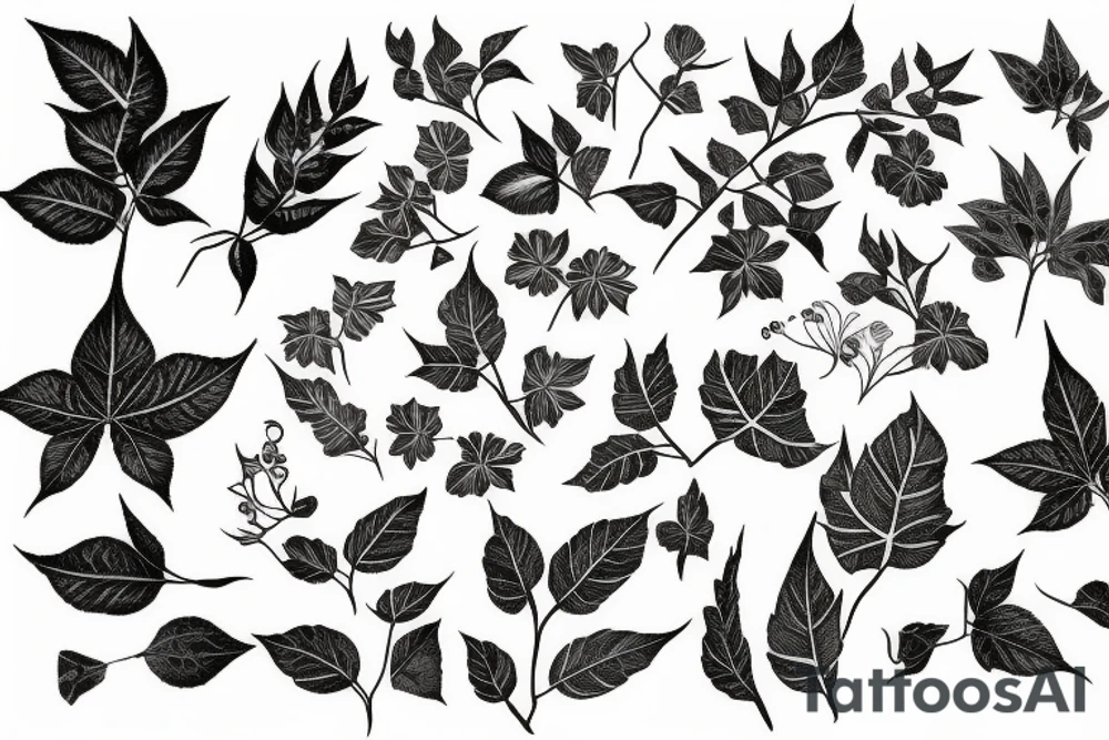 Poison ivy plant tattoo idea