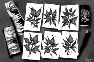 long Poison ivy plant tattoo idea