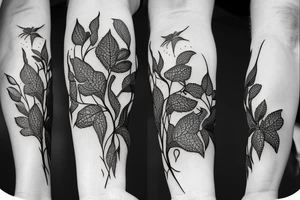 long Poison ivy plant tattoo idea