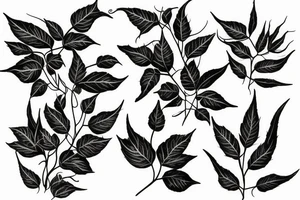 long Poison ivy plant tattoo idea