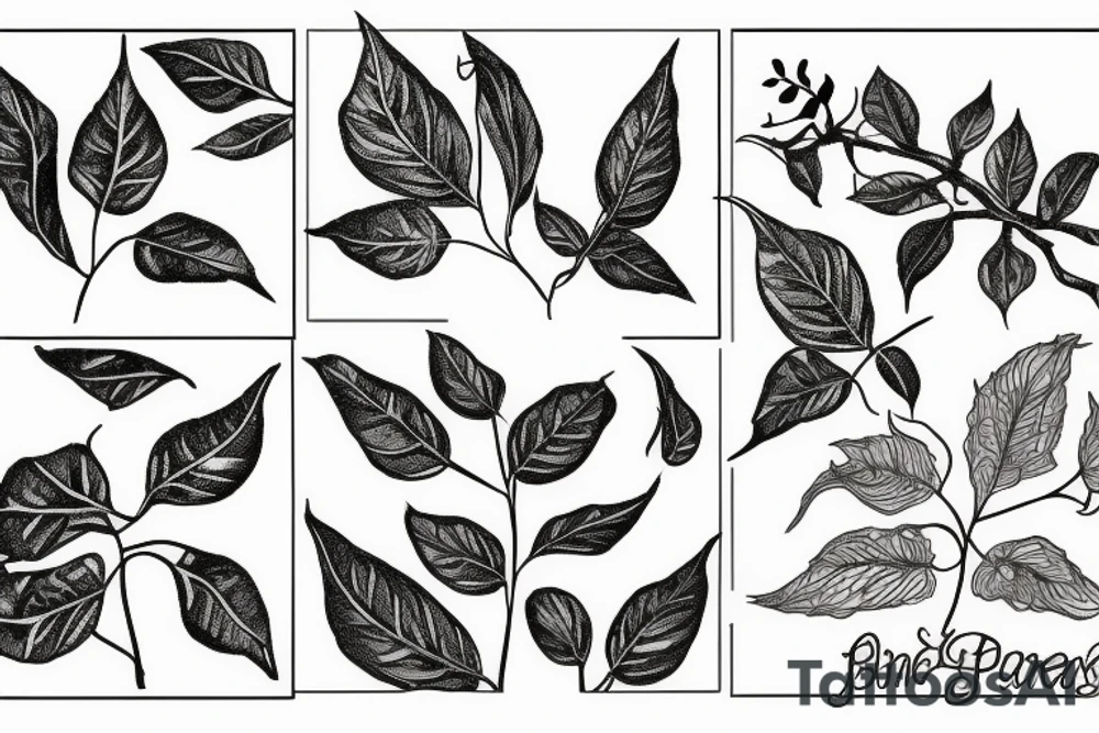 long Poison ivy plant tattoo idea