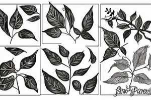 long Poison ivy plant tattoo idea