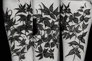 long Poison ivy plant tattoo idea