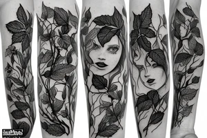 long Poison ivy plant tattoo idea