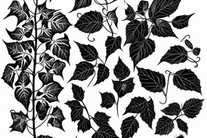 long Poison ivy vine tattoo idea