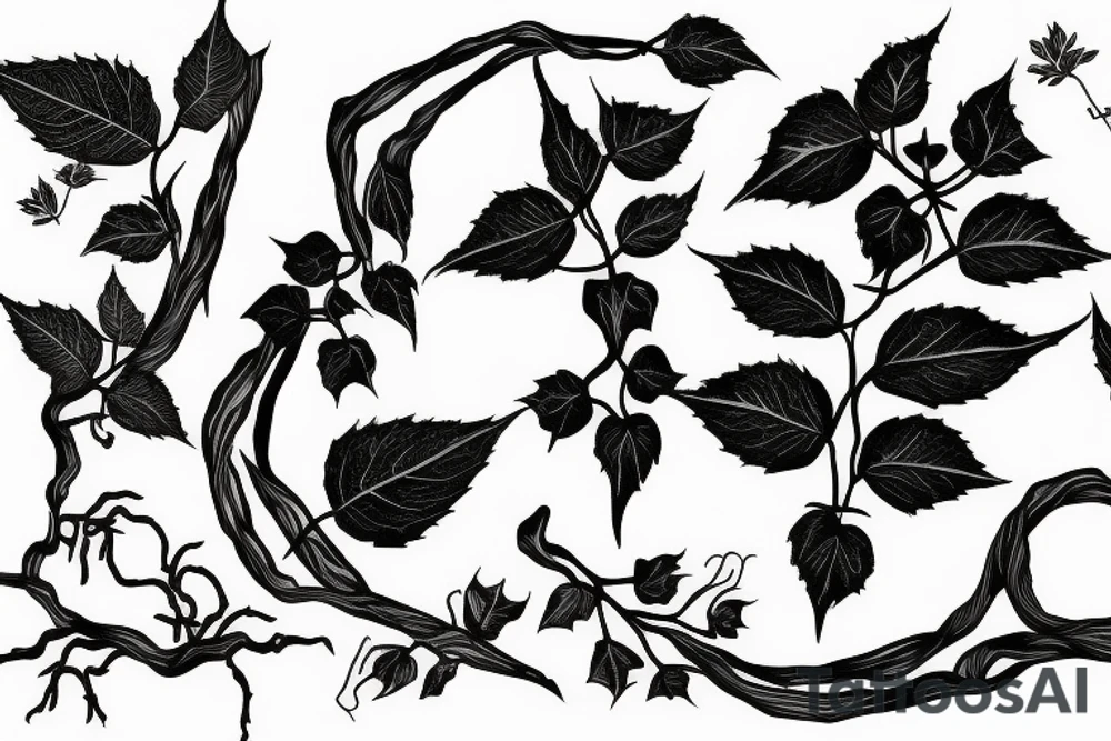 long Poison ivy vine tattoo idea