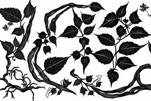 long Poison ivy vine tattoo idea