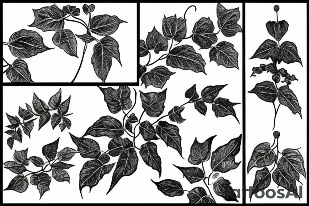 long Poison ivy vine tattoo idea