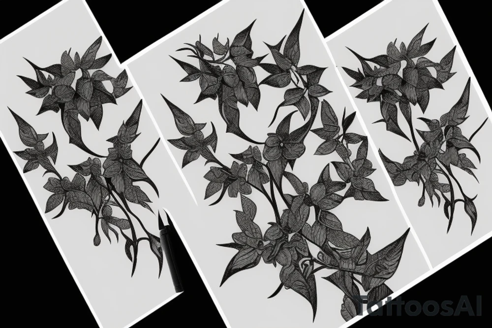 long Poison ivy vine tattoo idea