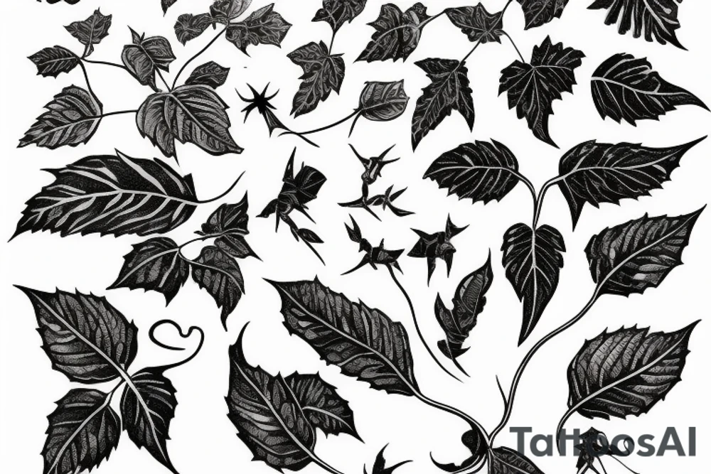 long Poison ivy vine tattoo idea