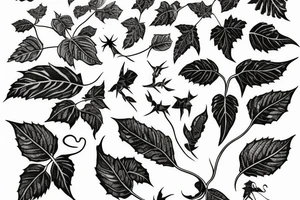 long Poison ivy vine tattoo idea