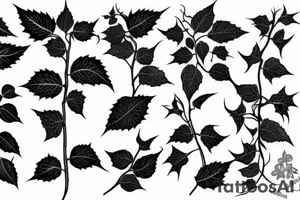 long Poison ivy vine tattoo idea