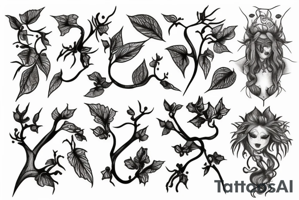 twisty Poison ivy vine tattoo idea