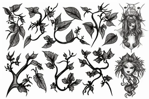 twisty Poison ivy vine tattoo idea