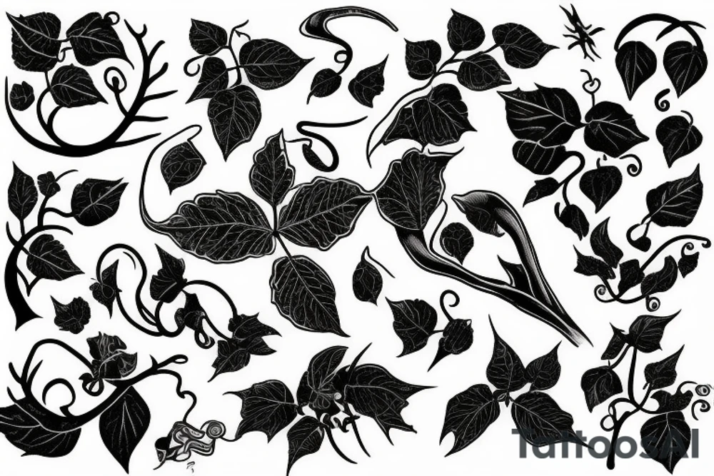 twisty Poison ivy vine tattoo idea