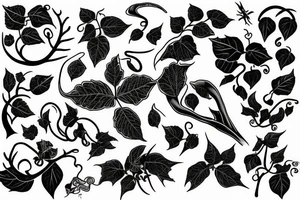 twisty Poison ivy vine tattoo idea