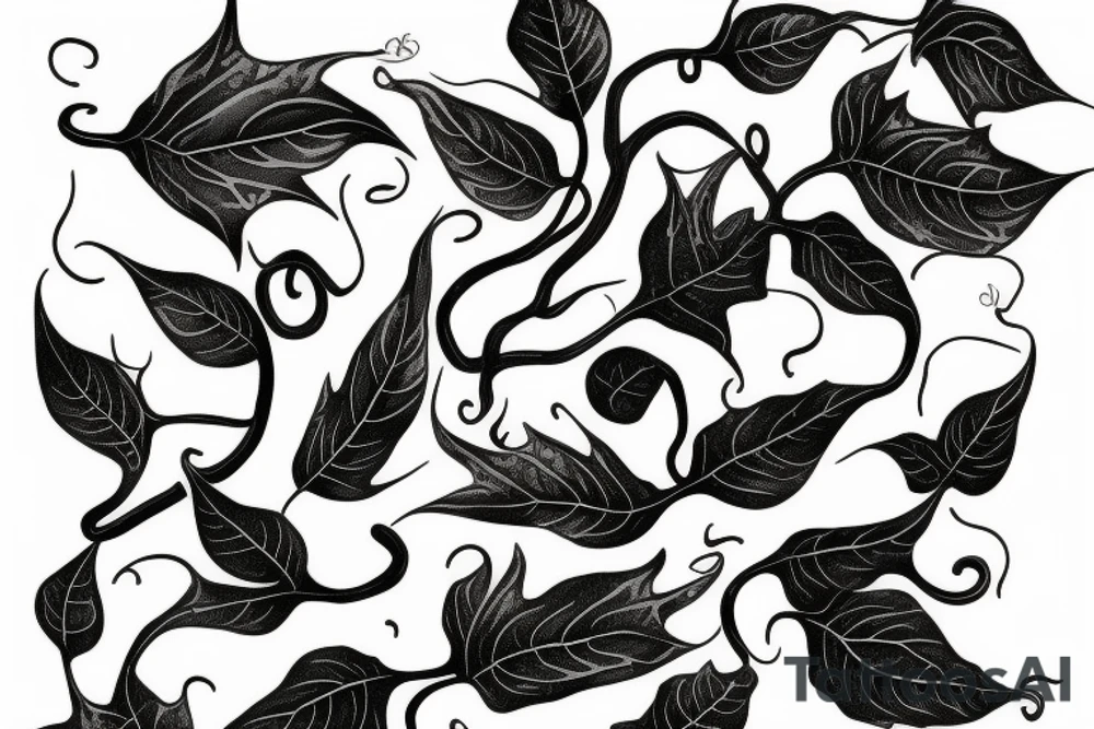 twisty Poison ivy vine tattoo idea
