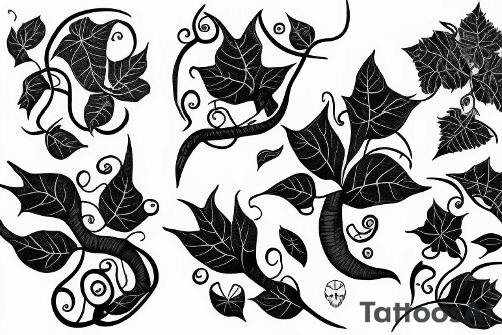 twisty Poison ivy vine tattoo idea