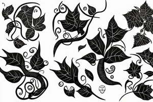 twisty Poison ivy vine tattoo idea