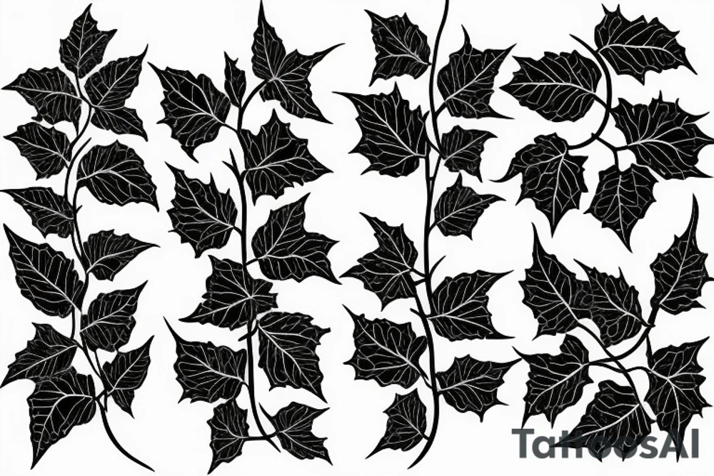 twisting Poison ivy vine tattoo idea