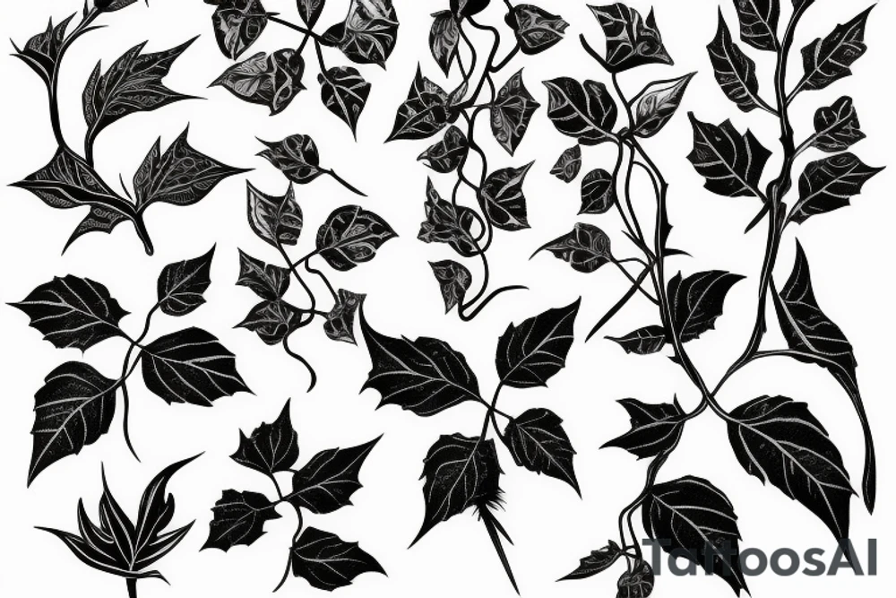 twisting Poison ivy vine tattoo idea