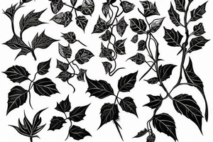 twisting Poison ivy vine tattoo idea