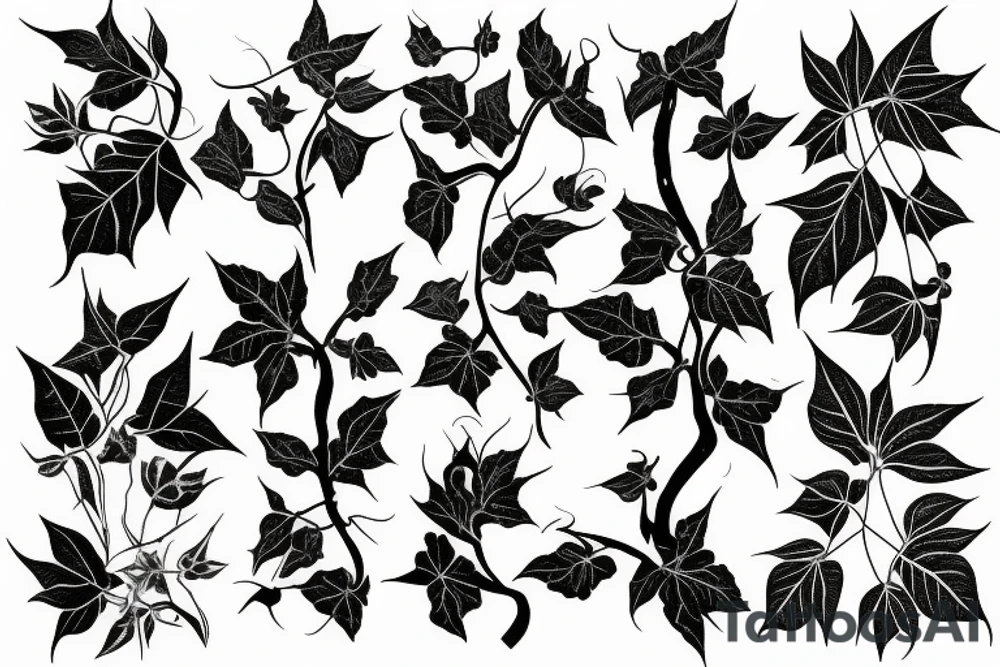 twisting Poison ivy vine tattoo idea