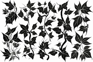 twisting Poison ivy vine tattoo idea