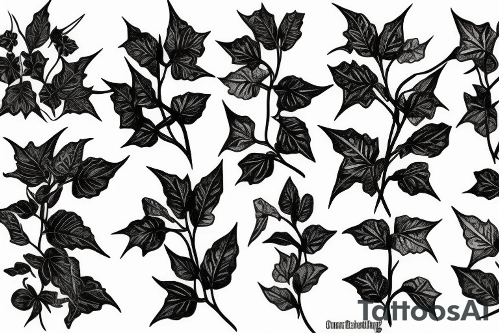 twisting Poison ivy vine tattoo idea