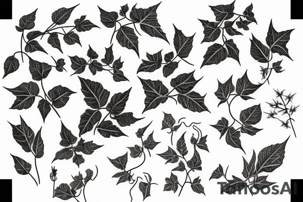 twisting Poison ivy vine tattoo idea