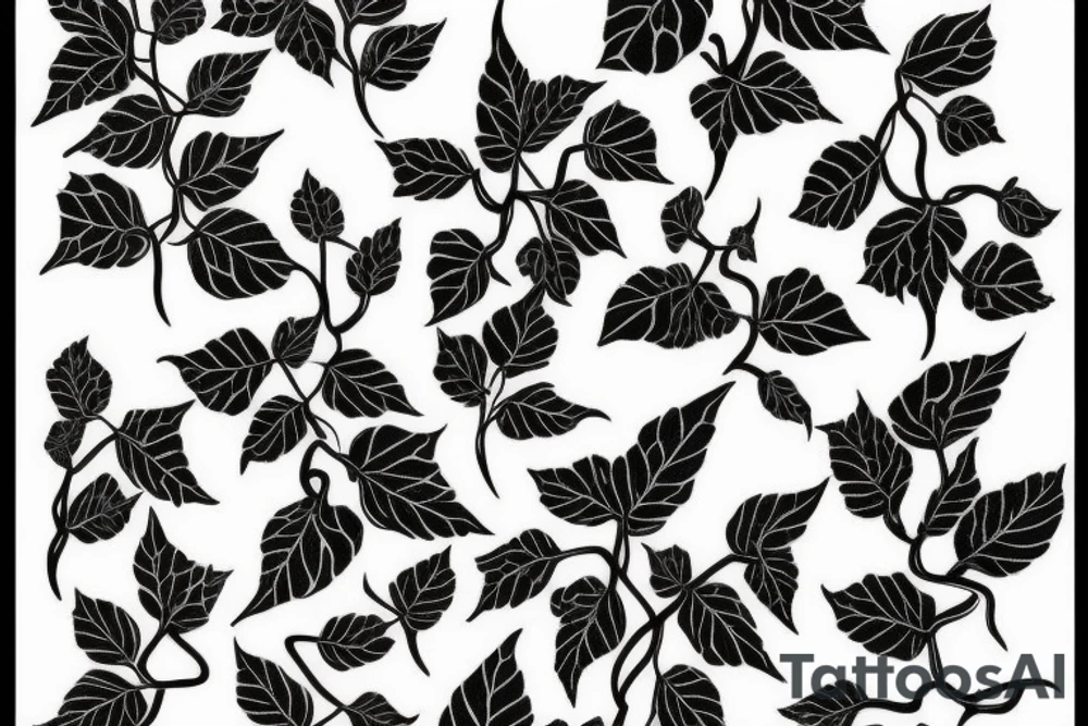twisting Poison ivy vine tattoo idea