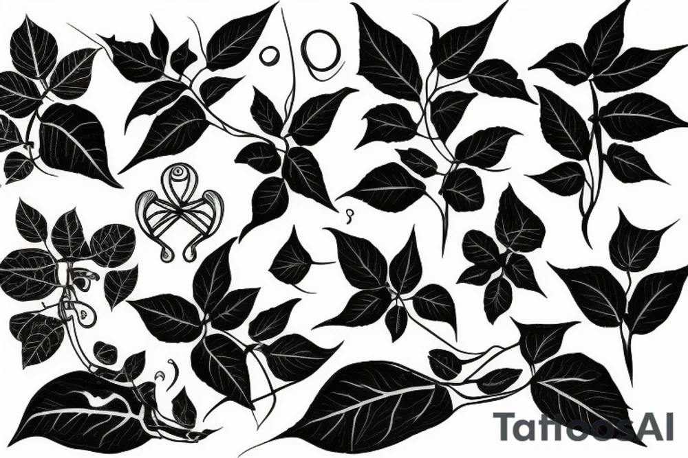 twisting Poison ivy vine tattoo idea