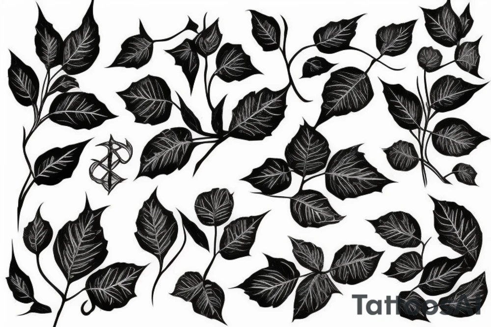 twisting Poison ivy vine tattoo idea