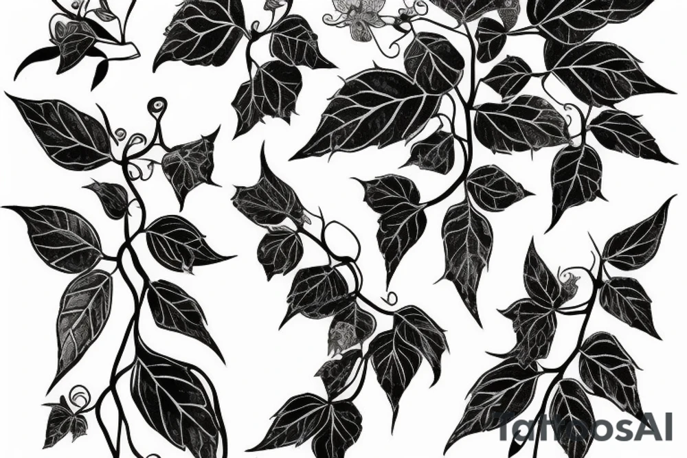 Poison ivy vine long tattoo idea