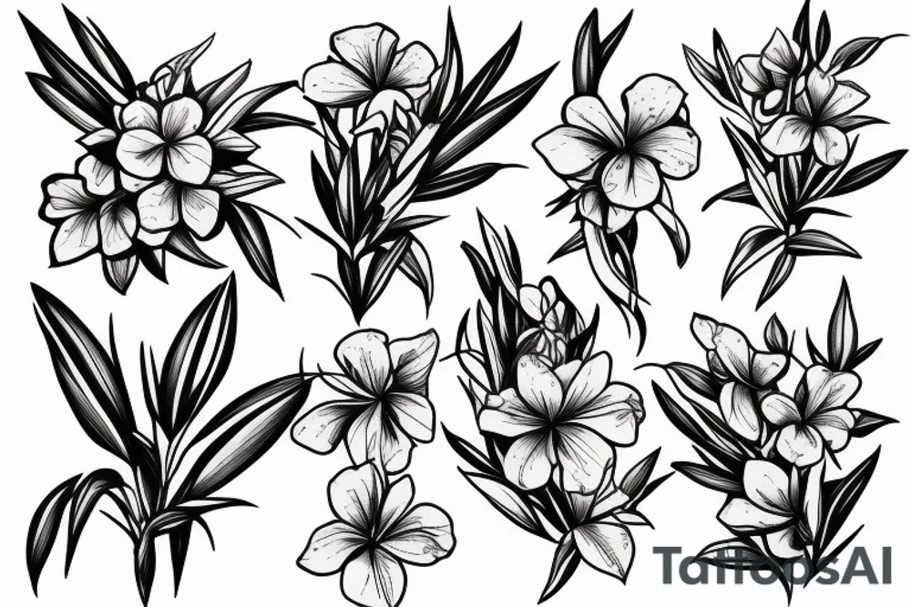 oleander flower tattoo idea