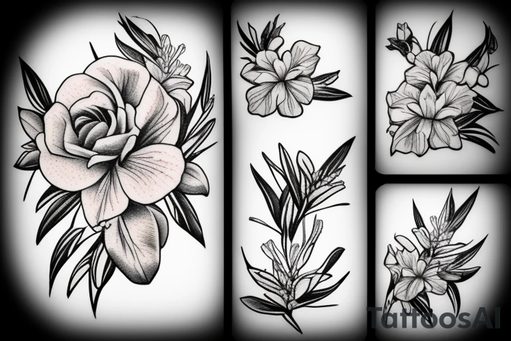oleander flower tattoo idea
