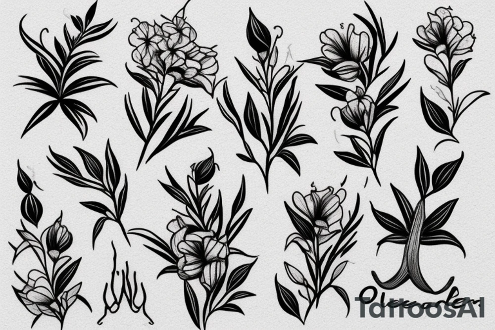 oleander flower tattoo idea