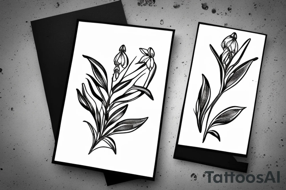 oleander, lily of the valley, foxglove flowers tattoo idea